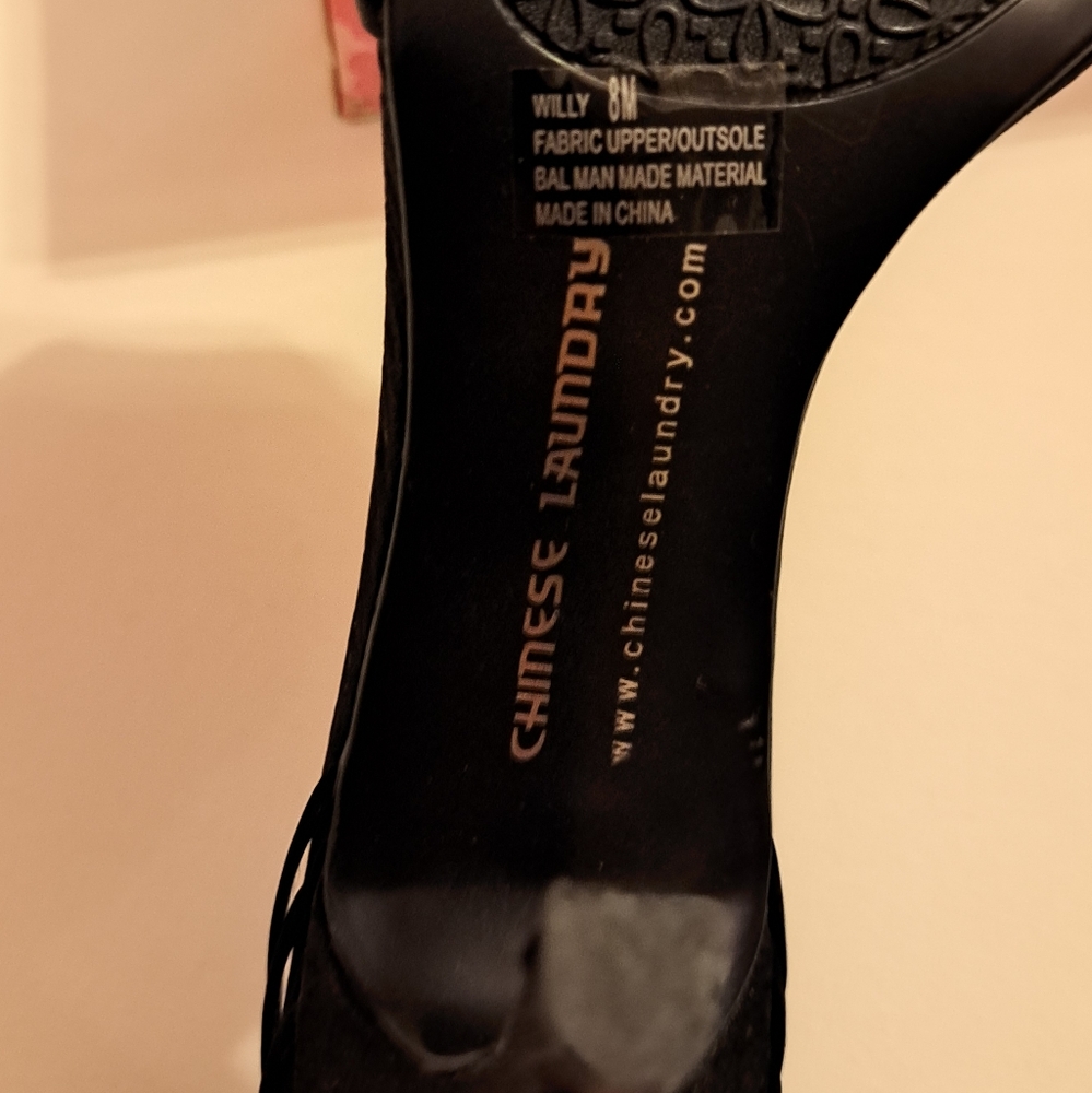 NWT Chinese Laundry Size 8 Black Willy Heels - Picture 9 of 10